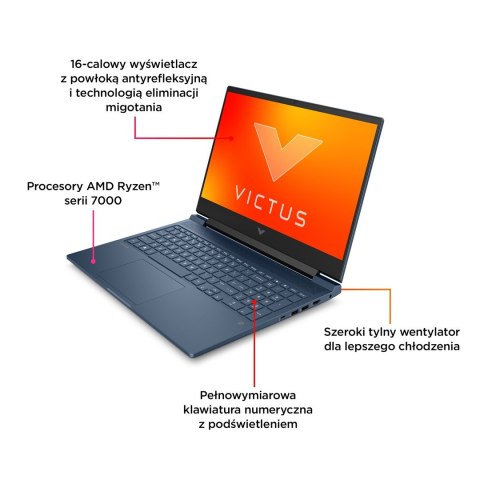 HP VICTUS 16-s0007nw Ryzen 7 7840HS 16,1"QHD AG IPS 300nits 240Hz 32GB DDR5 SSD1TB RTX 4070 8GB Cam1080p No ODD NoOS 2Y Mica Sil HP VICTUS 16-s0007nw Ryzen 7 7840HS 16,1"QHD AG IPS 300nits 240Hz 32GB DDR5 SSD1TB RTX 4070 8GB Cam1080p No ODD NoOS 2Y Mica Sil