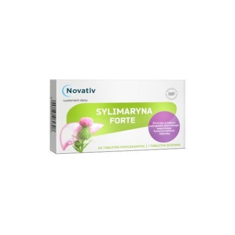 Novativ Sylimaryna Forte 60 tabletek powlekanych Novativ Sylimaryna Forte 60 tabletek powlekanych
