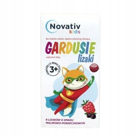 Novativ kids GARDUSIE lizaki o smaku malinowo-porzeczkowym, 8 szt. Novativ kids GARDUSIE lizaki o smaku malinowo-porzeczkowym, 8 szt.