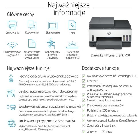 Urządzenie wielofunkcyjne HP Smart Tank 790 4WF66A Urządzenie wielofunkcyjne HP Smart Tank 790 4WF66A