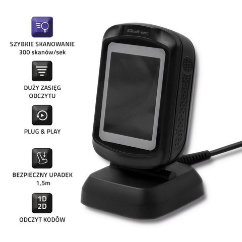 QOLTEC CZYTNIK KODÓW KRESKOWYCH STACJONARNY | 1D I 2D | USB QOLTEC CZYTNIK KODÓW KRESKOWYCH STACJONARNY | 1D I 2D | USB
