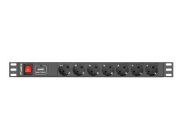 Listwa RACK, zasilająca Lanberg PDU-07F-0200-IEC-BK (7 x UTE; 10 A; 2m; kolor czarny) (WYPRZEDAŻ)