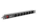 Listwa RACK, zasilająca Lanberg PDU-07F-0200-IEC-BK (7 x UTE; 10 A; 2m; kolor czarny) (WYPRZEDAŻ)