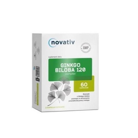 Novativ Ginkgo Biloba 120 Complex 60 kapsułek Novativ Ginkgo Biloba 120 Complex 60 kapsułek