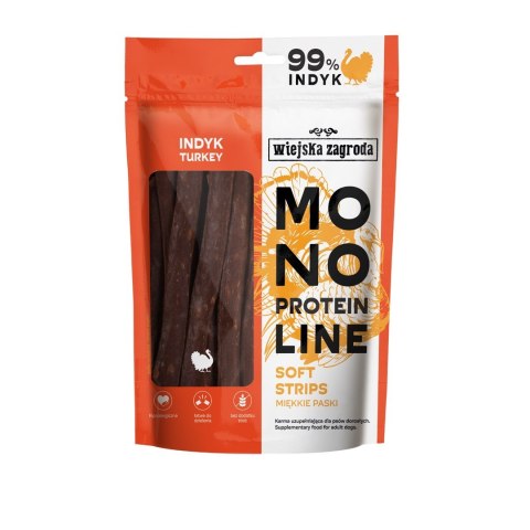WIEJSKA ZAGRODA Monoproteinowe miękkie paski Indyk (dorosły) - Przysmak dla psa - 100g WIEJSKA ZAGRODA Monoproteinowe miękkie paski Indyk (dorosły) - Przysmak dla psa - 100g