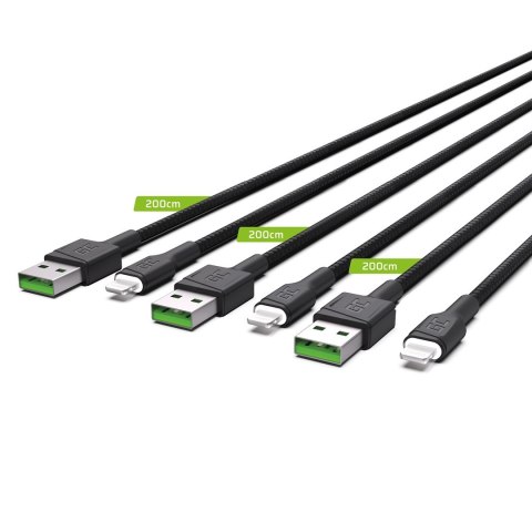 GREEN CELL ZESTAW KABLI KABGCSET06 3X KABEL GC RAY USB - LIGHTNING 200CM, BIAŁY LED GREEN CELL ZESTAW KABLI KABGCSET06 3X KABEL GC RAY USB - LIGHTNING 200CM, BIAŁY LED