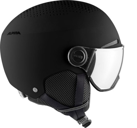 Kask narciarski ALPINA ARBER VISOR Q LITE BLACK 58-61 Kask narciarski ALPINA ARBER VISOR Q LITE BLACK 58-61