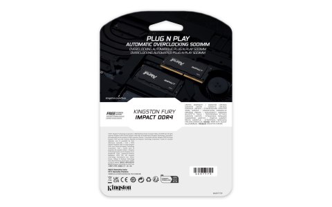 Kingston 16GB 2666MHz DDR4 CL15 SODIMM 1Gx8 FURY Impact KF426S15IB1/16 Kingston 16GB 2666MHz DDR4 CL15 SODIMM 1Gx8 FURY Impact KF426S15IB1/16