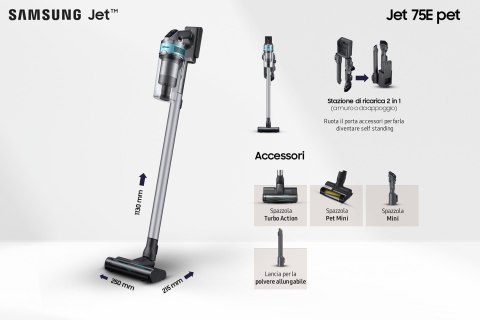 Odkurzacz pionowy Samsung Jet75E Pet VS20B75AGR1/WA (WYPRZEDAŻ) Odkurzacz pionowy Samsung Jet75E Pet VS20B75AGR1/WA (WYPRZEDAŻ)
