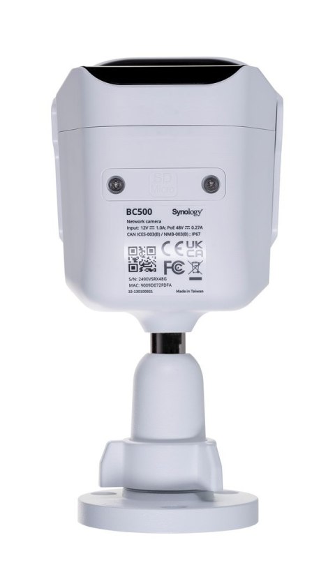 Synology Camera BC500, Bullet , 5 MP, 2.8 mm, H.264/H.265, MicroSD (up to 128 GB), White, IP67 Synology Camera BC500, Bullet , 5 MP, 2.8 mm, H.264/H.265, MicroSD (up to 128 GB), White, IP67