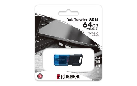 KINGSTON FLASH 64GB DataTraveler 80 M 200MB/s USB-C 3.2 Gen 1 KINGSTON FLASH 64GB DataTraveler 80 M 200MB/s USB-C 3.2 Gen 1