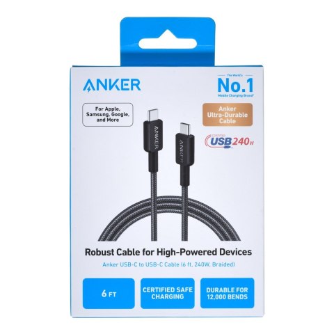 Kabel Anker 310 USB-C do USB-C 1,8 m 240W czarny Kabel Anker 310 USB-C do USB-C 1,8 m 240W czarny