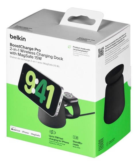 BELKIN BOOSTCHARGE PRO MAGSAFE 2IN1 CHARGER CZARNA BELKIN BOOSTCHARGE PRO MAGSAFE 2IN1 CHARGER CZARNA