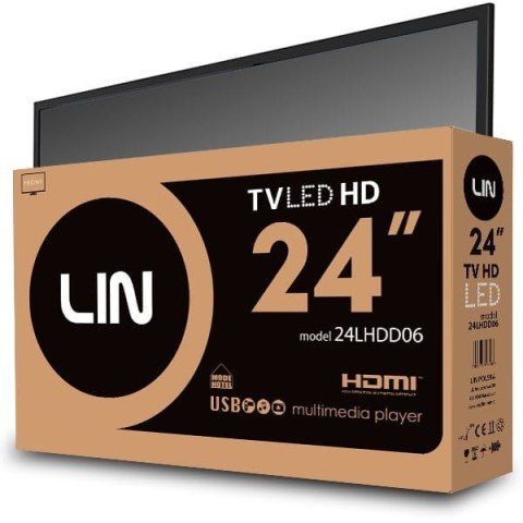 Telewizor Lin 24LHDD06 LED 24'' HD Ready DVB-T2 Czarny Telewizor Lin 24LHDD06 LED 24'' HD Ready DVB-T2 Czarny