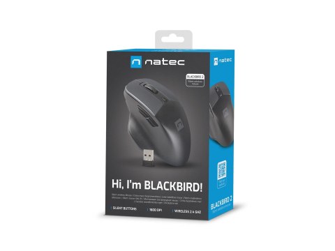 NATEC MYSZ BEZPRZEWODOWA BLACKBIRD 2 1600DPI CZARNA NMY-1874 (WYPRZEDAŻ) NATEC MYSZ BEZPRZEWODOWA BLACKBIRD 2 1600DPI CZARNA NMY-1874 (WYPRZEDAŻ)