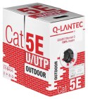 Kabel UTP A-LAN drut, zewnętrzny suchy, 100% miedź KIU5OUTS305Q (UTP; 305m; kat. 5e; kolor czarny)