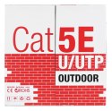 Kabel UTP A-LAN drut, zewnętrzny suchy, 100% miedź KIU5OUTS305Q (UTP; 305m; kat. 5e; kolor czarny)