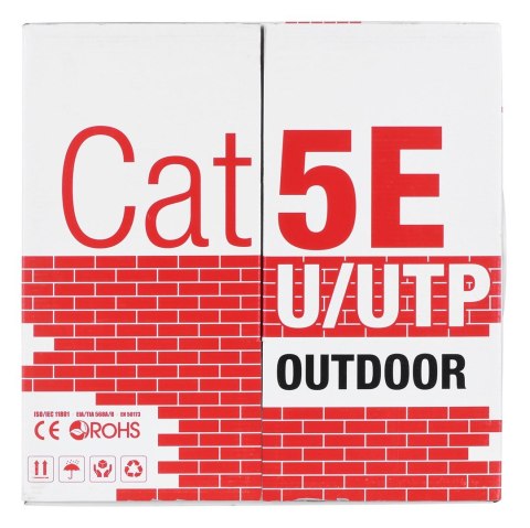 Kabel UTP A-LAN drut, zewnętrzny suchy, 100% miedź KIU5OUTS305Q (UTP; 305m; kat. 5e; kolor czarny) Kabel UTP A-LAN drut, zewnętrzny suchy, 100% miedź KIU5OUTS305Q (UTP; 305m; kat. 5e; kolor czarny)