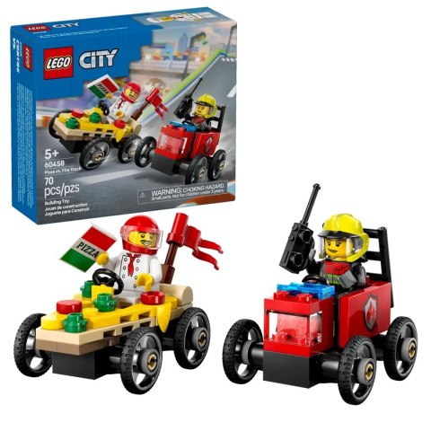 LEGO CITY 60458 Zestaw wyścigówek: pizza kontra wóz strażacki LEGO CITY 60458 Zestaw wyścigówek: pizza kontra wóz strażacki