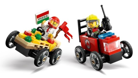 LEGO CITY 60458 Zestaw wyścigówek: pizza kontra wóz strażacki LEGO CITY 60458 Zestaw wyścigówek: pizza kontra wóz strażacki