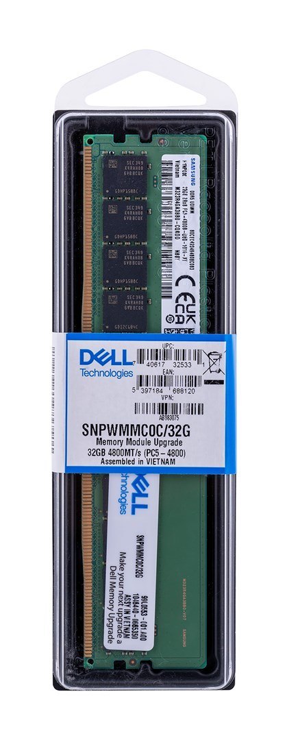 Dell Memory Upgrade - 32GB - 2RX8 DDR5 U-DIMM 4800M Dell Memory Upgrade - 32GB - 2RX8 DDR5 U-DIMM 4800M