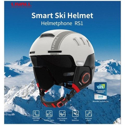 Kask narciarski Bluetooth 57-61cm Intercom/SOS biał Kask narciarski Bluetooth 57-61cm Intercom/SOS biał