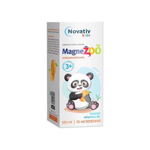 Novativ Kids Magnezoo płyn pomarańczowy 120ml Novativ Kids Magnezoo płyn pomarańczowy 120ml
