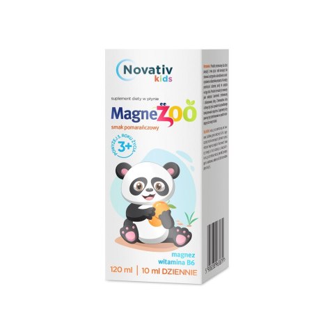 Novativ Kids Magnezoo płyn pomarańczowy 120ml Novativ Kids Magnezoo płyn pomarańczowy 120ml