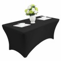 GREENBLUE OBRUS ELASTYCZNY POKROWIEC NA STÓŁ CATERINGOWY CZARNY 180X75X74CM, SPANDEX, GB372