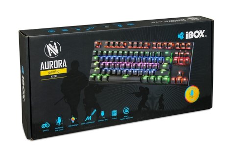 KLAWIATURA I-BOX AURORA K-2R RGB, MECHANICZNA, BLUE SWITCH, GAMING (WYPRZEDAŻ) KLAWIATURA I-BOX AURORA K-2R RGB, MECHANICZNA, BLUE SWITCH, GAMING (WYPRZEDAŻ)