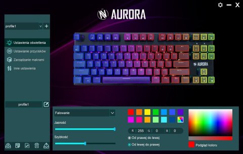 KLAWIATURA I-BOX AURORA K-2R RGB, MECHANICZNA, BLUE SWITCH, GAMING (WYPRZEDAŻ) KLAWIATURA I-BOX AURORA K-2R RGB, MECHANICZNA, BLUE SWITCH, GAMING (WYPRZEDAŻ)
