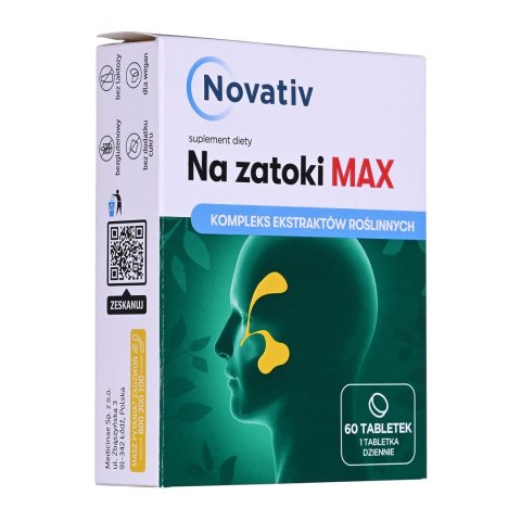 Novativ Na zatoki 60 tabletek powlekanych Novativ Na zatoki 60 tabletek powlekanych