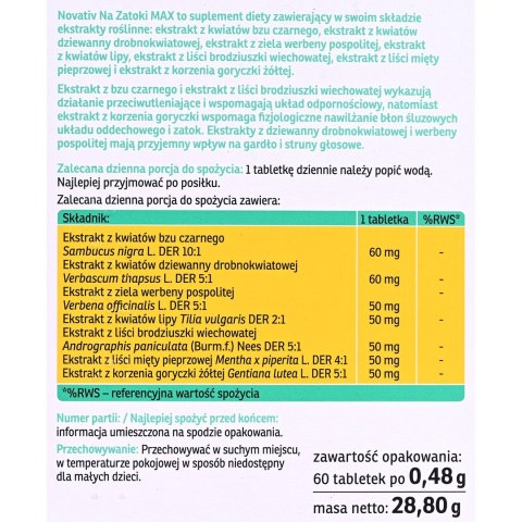 Novativ Na zatoki 60 tabletek powlekanych Novativ Na zatoki 60 tabletek powlekanych