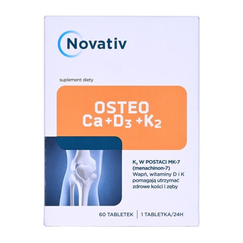 Novativ Osteo Ca+D3+K2 60 tabletek Novativ Osteo Ca+D3+K2 60 tabletek