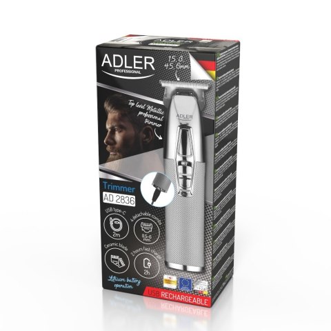 Trymer ADLER AD 2836s srebrny USB Trymer ADLER AD 2836s srebrny USB