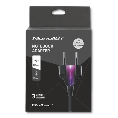 Zasilacz Qoltec 51517.65W do notebooka DELL (19,5 V; 3,34 A; 65W; 4.5 mm x 3 mm) Zasilacz Qoltec 51517.65W do notebooka DELL (19,5 V; 3,34 A; 65W; 4.5 mm x 3 mm)