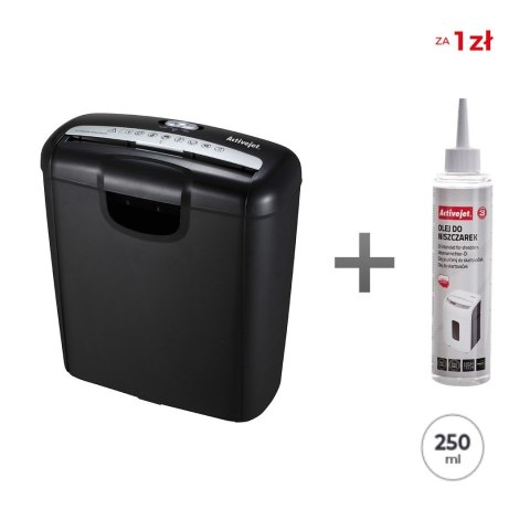 Activejet niszczarka ASH-0601S + Activejet Olej do niszczarek 250ml ASO-250 za 1 zł Activejet niszczarka ASH-0601S + Activejet Olej do niszczarek 250ml ASO-250 za 1 zł