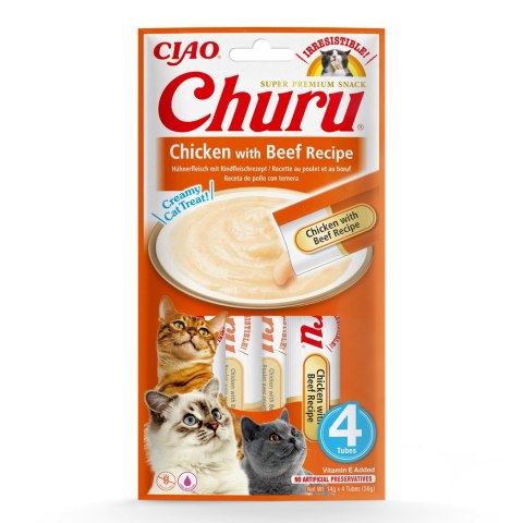 INABA CHURU kurczak/wołowina przysmak kot 4x14g INABA CHURU kurczak/wołowina przysmak kot 4x14g