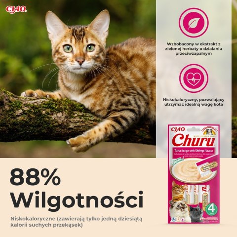 INABA CHURU tuńczyk/krewetka przysmak kot 4x14g INABA CHURU tuńczyk/krewetka przysmak kot 4x14g
