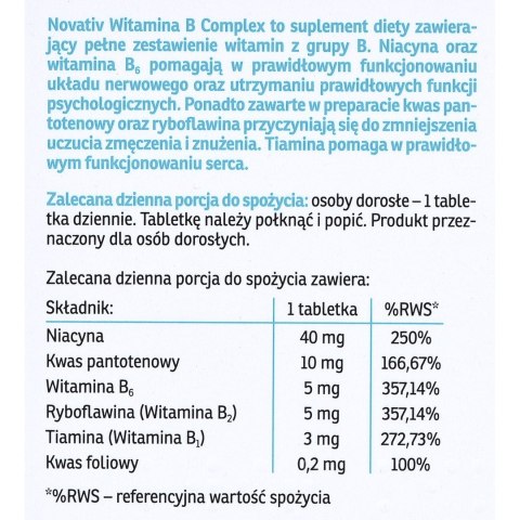 Novativ Witamina B Complex 60tabl. Novativ Witamina B Complex 60tabl.