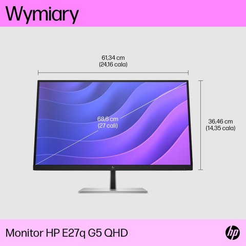 MONITOR HP LED 27" E27q G5 (6N6F2AA) (WYPRZEDAŻ) MONITOR HP LED 27" E27q G5 (6N6F2AA) (WYPRZEDAŻ)