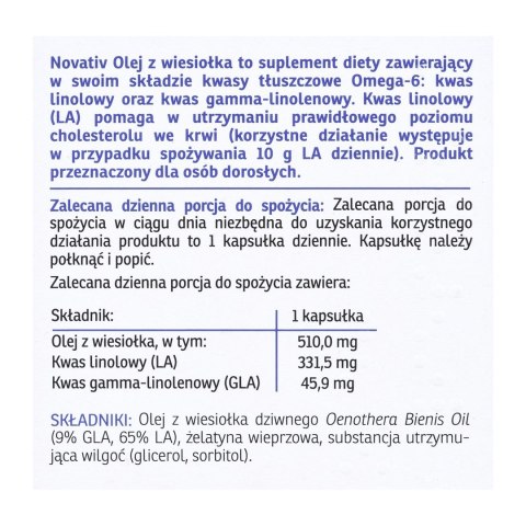 Novativ Olej z wiesiołka 60 kapsułek Novativ Olej z wiesiołka 60 kapsułek