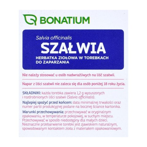 Bonatium Herbatka ziołowa Szałwia 30szt. Bonatium Herbatka ziołowa Szałwia 30szt.