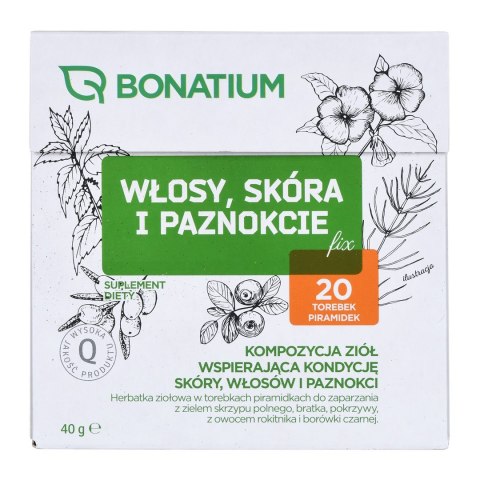 Bonatium Herbatka ziołowa Włosy, skóra i paznokcie Fix 20szt. Bonatium Herbatka ziołowa Włosy, skóra i paznokcie Fix 20szt.