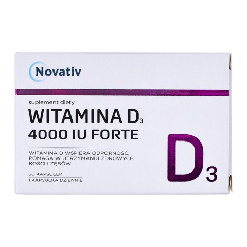 Novativ Witamina D3 Forte 4000 IU Forte 60 kaps. Novativ Witamina D3 Forte 4000 IU Forte 60 kaps.