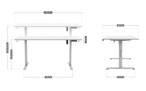 Biurko elektryczne MA-Leader 7.6 White Biurko elektryczne MA-Leader 7.6 White