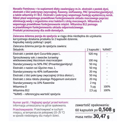 Novativ Feminova+ 60 kapsułek Novativ Feminova+ 60 kapsułek
