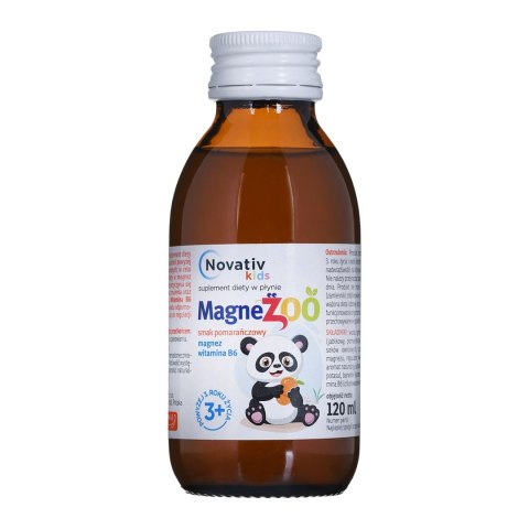 Novativ Kids Magnezoo płyn pomarańczowy 120ml Novativ Kids Magnezoo płyn pomarańczowy 120ml