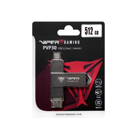 Dysk SSD Patriot PVP30 512GB 1000MB/s USB Duo A+C 3.2 Gen2 Alu Dysk SSD Patriot PVP30 512GB 1000MB/s USB Duo A+C 3.2 Gen2 Alu