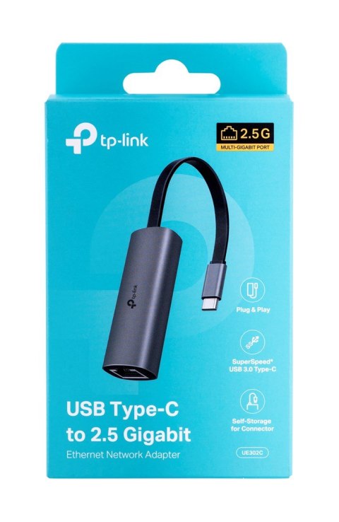 Karta sieciowa TP-LINK UE302C USB Type-C to 2.5 Gigabit Ethernet Network Adapter Karta sieciowa TP-LINK UE302C USB Type-C to 2.5 Gigabit Ethernet Network Adapter